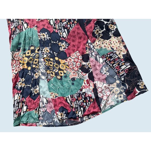 ANTHROPOLOGIE x KACHEL Hallie Patchwork Print Front Slit Midi Skirt Sz 6 - Picture 3 of 7